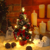 HKM-446803 40CM LED Mini Christmas Tree Night Light Decoration with 20 Lights - Gold, Red, Silver Options