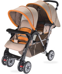 HKM-4470099 tandem twin stroller studio view in orange
