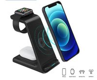 HKM-447059 Three-in-One Vertical Wireless Charger 15W Fast Charging Stand with Type-C Interface