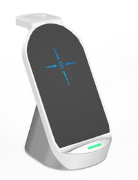 HKM-447059 Three-in-One Vertical Wireless Charger 15W Fast Charging Stand with Type-C Interface