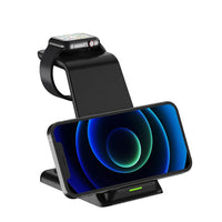HKM-447059 Three-in-One Vertical Wireless Charger 15W Fast Charging Stand with Type-C Interface