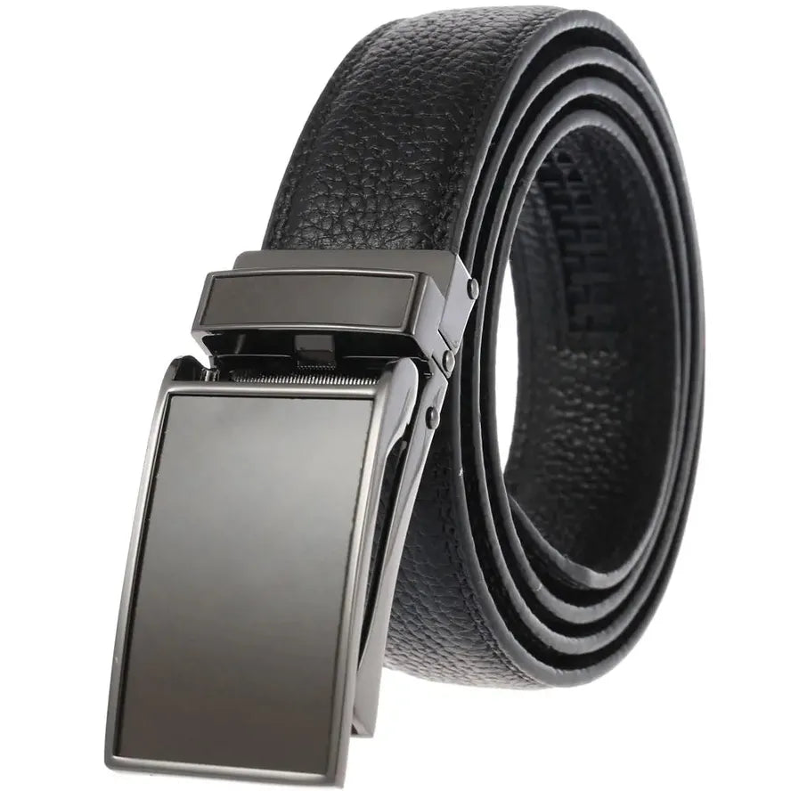 HKM-447059 Zinc Alloy Belt Buckle with Genuine Leather Belt for Men