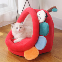 HKM-4473021 Cozy Semi-Enclosed Cat House with Removable Washable Mat - Available in Multiple Sizes and Designs