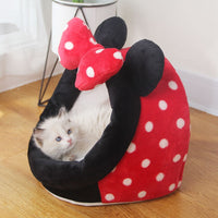 HKM-4473021 Cozy Semi-Enclosed Cat House with Removable Washable Mat - Available in Multiple Sizes and Designs