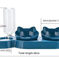 HKM-4473149 Plastic Double Bowl Anti-Roll Cat Feeding Set in Multiple Colors