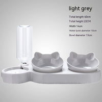 HKM-4473149 Plastic Double Bowl Anti-Roll Cat Feeding Set in Multiple Colors