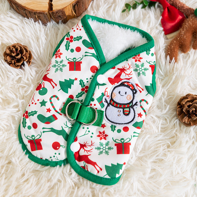 HKM-4473533 Festive Pet Sweater for Autumn and Winter with Elk and Christmas Designs in Multiple Sizes