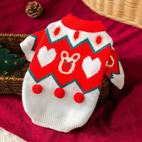 HKM-4473533 Festive Pet Sweater for Autumn and Winter with Elk and Christmas Designs in Multiple Sizes