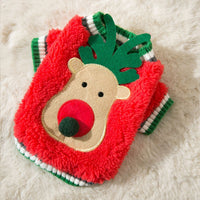 HKM-4473533 Festive Pet Sweater for Autumn and Winter with Elk and Christmas Designs in Multiple Sizes