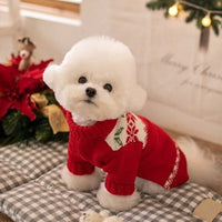 HKM-4473533 Festive Pet Sweater for Autumn and Winter with Elk and Christmas Designs in Multiple Sizes