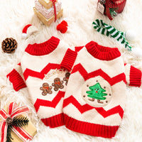 HKM-4473533 Festive Pet Sweater for Autumn and Winter with Elk and Christmas Designs in Multiple Sizes