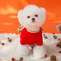 HKM-4473533 Festive Pet Sweater for Autumn and Winter with Elk and Christmas Designs in Multiple Sizes