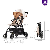 HKM-447379 Compact 360-Degree Foldable Stroller Travel System for Kids and Luggage