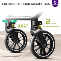 HKM-447379 Compact 360-Degree Foldable Stroller Travel System for Kids and Luggage