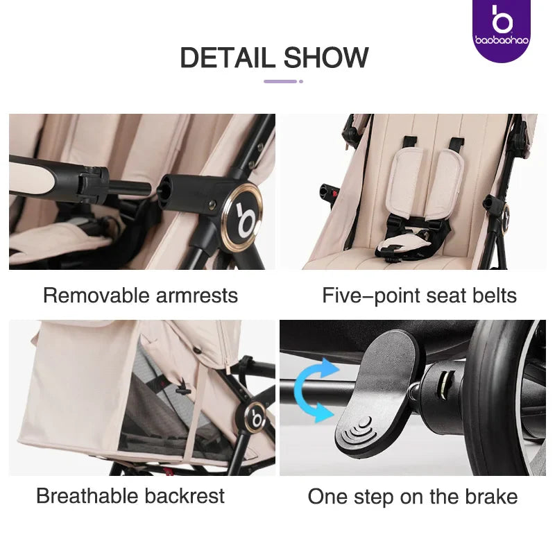 HKM-447379 Compact 360-Degree Foldable Stroller Travel System for Kids and Luggage