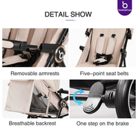 HKM-447379 Compact 360-Degree Foldable Stroller Travel System for Kids and Luggage