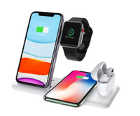 HKM-447379 Four-In-One Wireless Charger for iPhone, Apple Watch, and AirPods - Compatible with Multiple Models, Fast Charging, Black & White