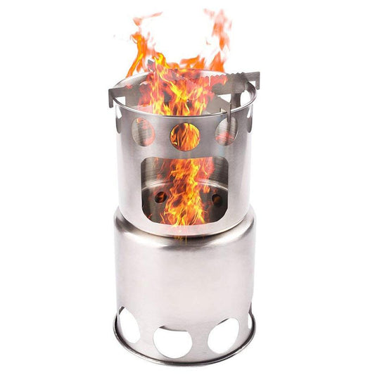 HKM-447379 Stainless Steel Portable Camping Stove Set with Cooking Pot for Outdoor Adventures