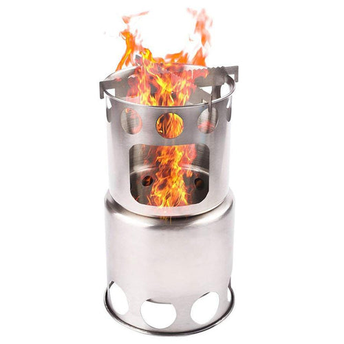 HKM-447379 Stainless Steel Portable Camping Stove Set with Cooking Pot for Outdoor Adventures