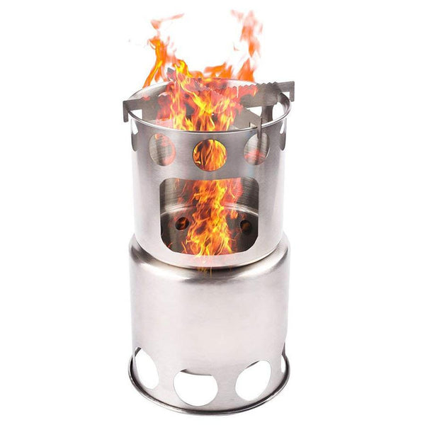HKM-447379 Stainless Steel Portable Camping Stove Set with Cooking Pot for Outdoor Adventures