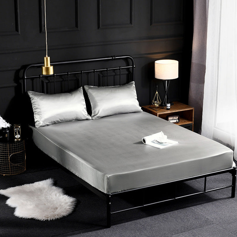 HKM-447507 Three-Piece Quilted Mattress Protection Cover, Imitation Silk Fabric, Multiple Sizes Available