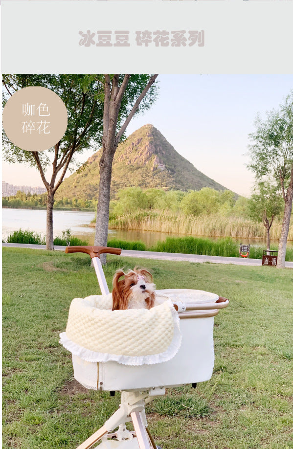 HKM-4475197 Washable Pet Stroller Cushion Set with Removable Pad and Pillow for Cats and Dogs in Various Designs