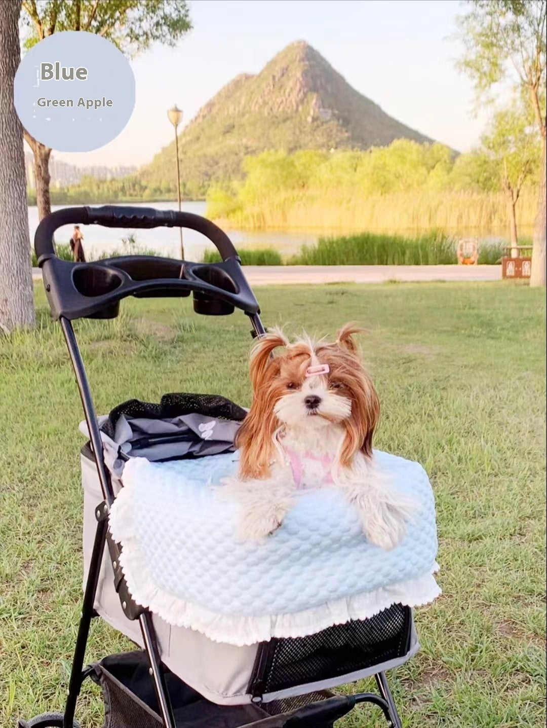 HKM-4475197 Washable Pet Stroller Cushion Set with Removable Pad and Pillow for Cats and Dogs in Various Designs