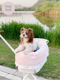HKM-4475197 Washable Pet Stroller Cushion Set with Removable Pad and Pillow for Cats and Dogs in Various Designs