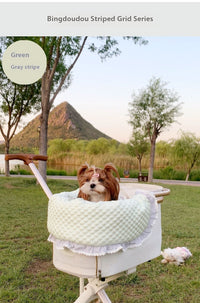 HKM-4475197 Washable Pet Stroller Cushion Set with Removable Pad and Pillow for Cats and Dogs in Various Designs