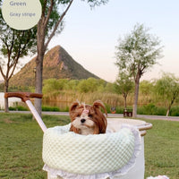 HKM-4475197 Washable Pet Stroller Cushion Set with Removable Pad and Pillow for Cats and Dogs in Various Designs