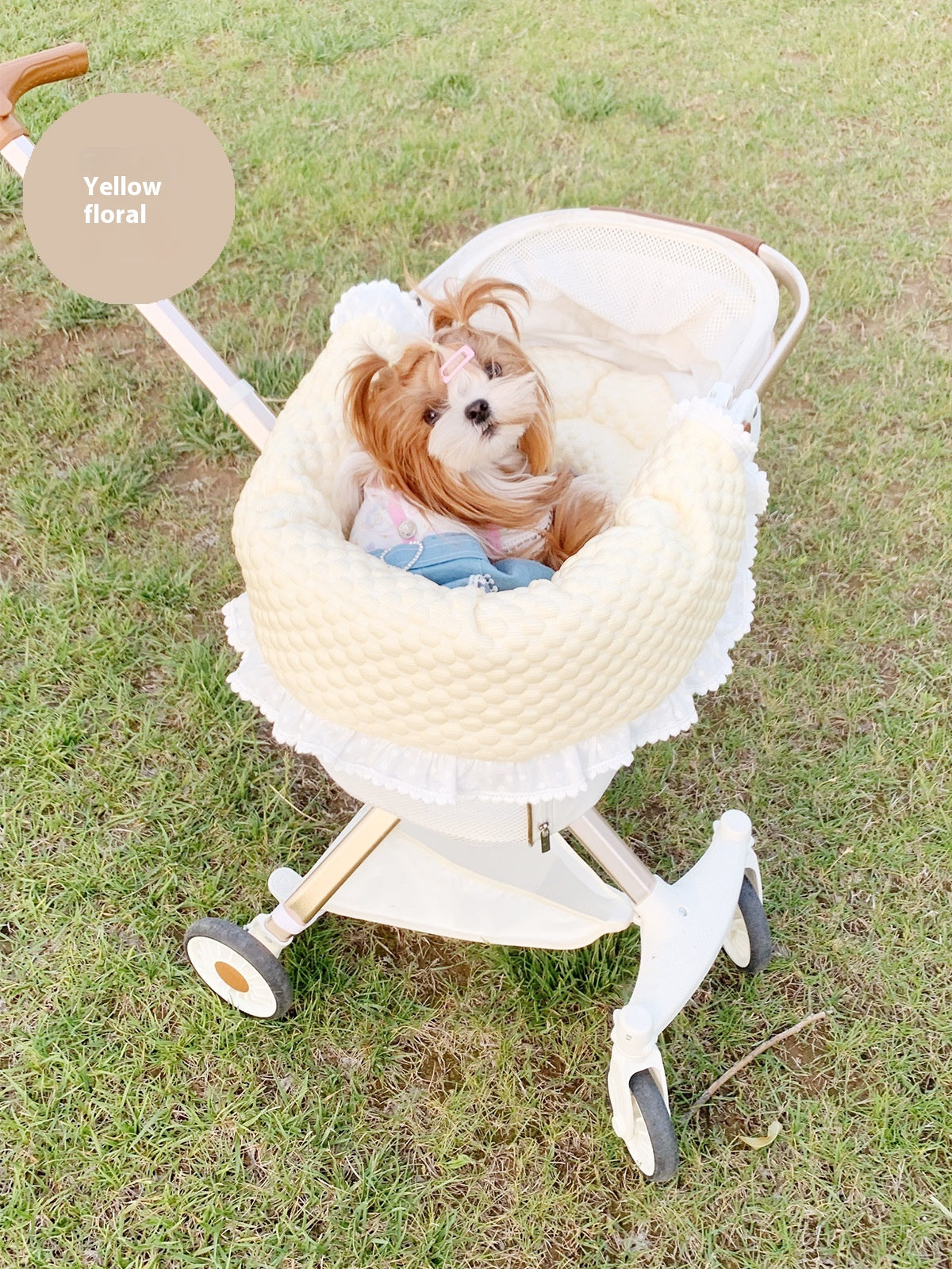 HKM-4475197 Washable Pet Stroller Cushion Set with Removable Pad and Pillow for Cats and Dogs in Various Designs