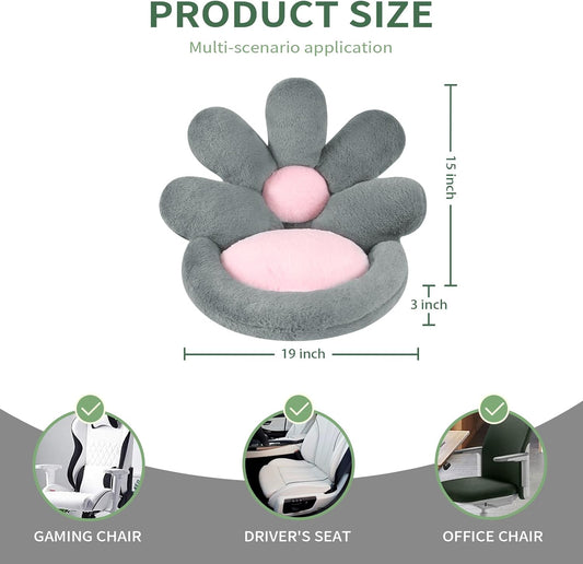 HKM-4476221 Floral-Shaped Nesting Cushion for Comfort and Relaxation - 19 Inch Plush Floor Pillow for Gaming and Office Use
