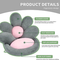 HKM-4476221 Floral-Shaped Nesting Cushion for Comfort and Relaxation - 19 Inch Plush Floor Pillow for Gaming and Office Use