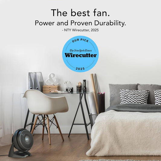 HKM-4476243 630 Mid-Size Whole Room Air Circulator Fan, 3-Speed, Adjustable Tilt Head, 9 in, Black