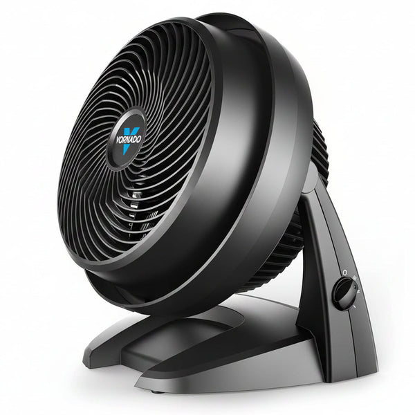 HKM-4476243 630 Mid-Size Whole Room Air Circulator Fan, 3-Speed Adjustable Tilt Head 9 in Black with for Home and Office
