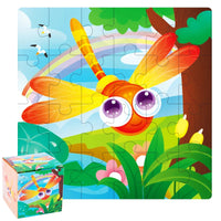 HKM-447635 24-Piece Wooden Jigsaw Puzzle for Early Childhood Education – Classic Montessori Toy for Babies, Kids, Boys and Girls