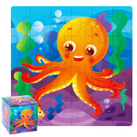 HKM-447635 24-Piece Wooden Jigsaw Puzzle for Early Childhood Education – Classic Montessori Toy for Babies, Kids, Boys and Girls