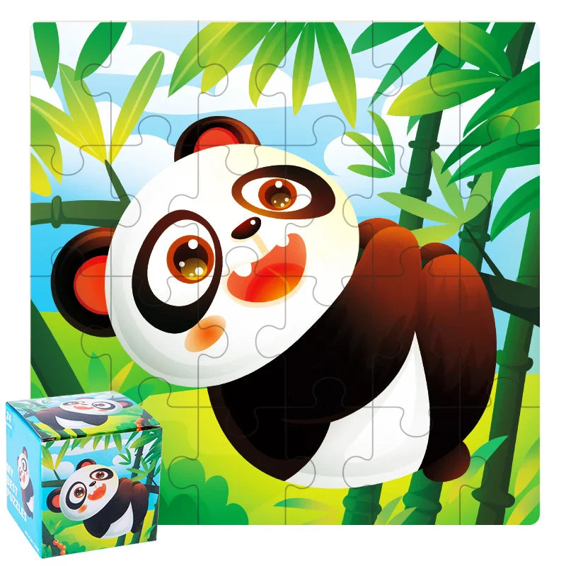 HKM-447635 24-Piece Wooden Jigsaw Puzzle for Early Childhood Education – Classic Montessori Toy for Babies, Kids, Boys and Girls