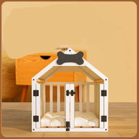 HKM-4477373 Solid Wood Indoor Doghouse with Removable Washable Cover, Breathable and Comfortable Design