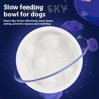HKM-4478909 Planet Shape Non-slip Slow Feeding Bowl for Dogs, White, 20cm Diameter