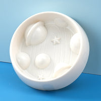 HKM-4478909 Planet Shape Non-slip Slow Feeding Bowl for Dogs, White, 20cm Diameter