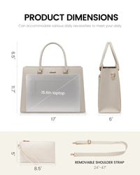 HKM-447891 Stylish 15.6in PU Leather Laptop Tote Bag for Women - Versatile Office & Work Use