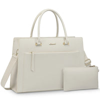 HKM-447891 Stylish 15.6in PU Leather Laptop Tote Bag for Women - Versatile Office & Work Use