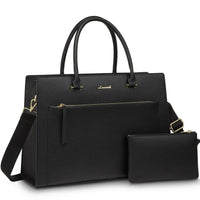 HKM-447891 Stylish 15.6in PU Leather Laptop Tote Bag for Women - Versatile Office & Work Use