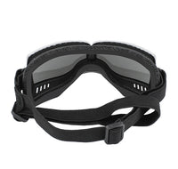 HKM-4479549 Windproof Sunscreen Goggles for Dogs - Black with Silver Lens, Stylish British Design