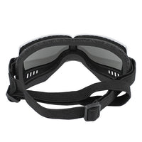 HKM-4479549 Windproof Sunscreen Goggles for Dogs - Black with Silver Lens, Stylish British Design