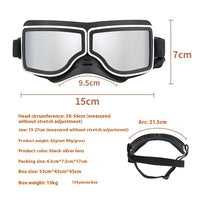 HKM-4479549 Windproof Sunscreen Goggles for Dogs - Black with Silver Lens, Stylish British Design