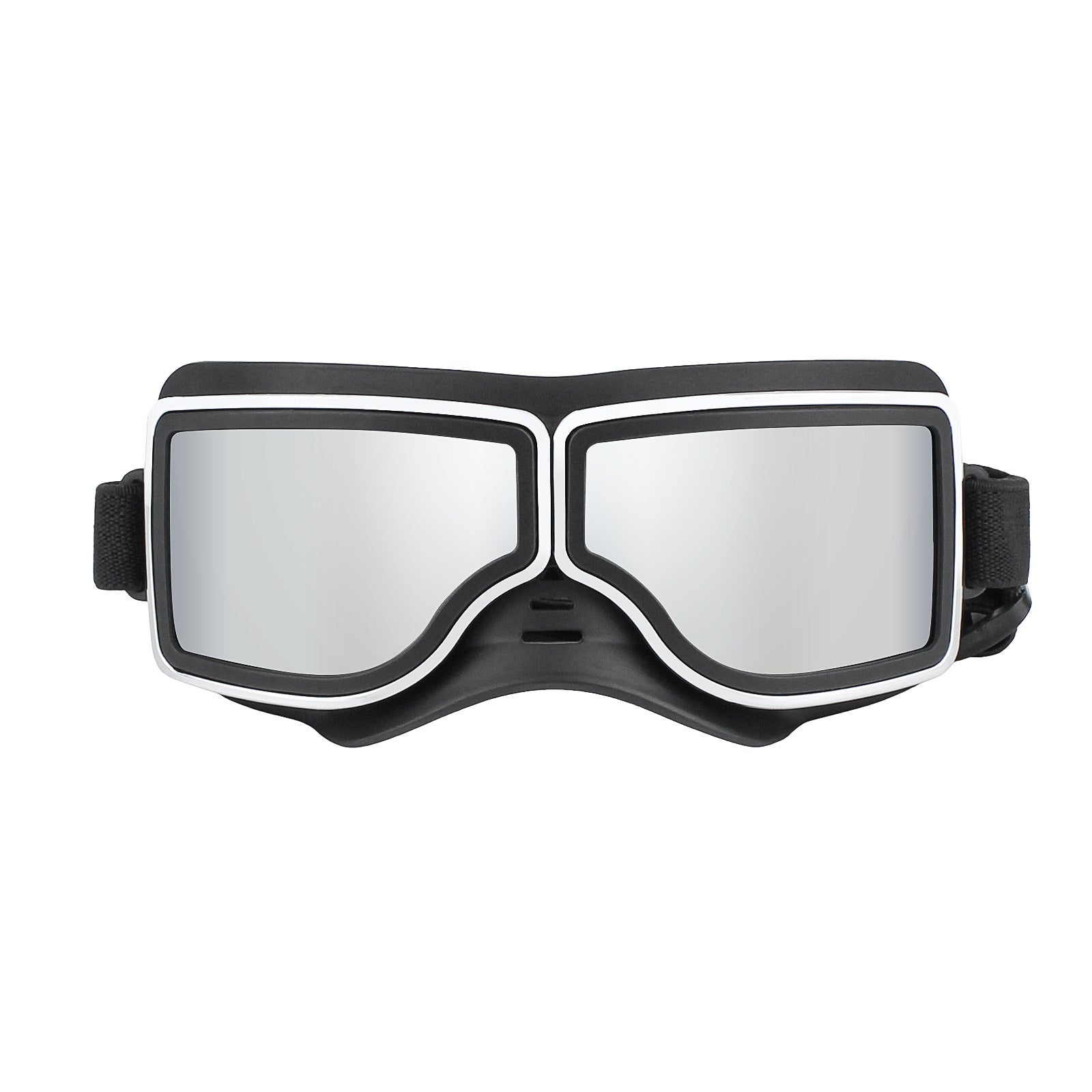 HKM-4479549 Windproof Sunscreen Goggles for Dogs - Black with Silver Lens, Stylish British Design