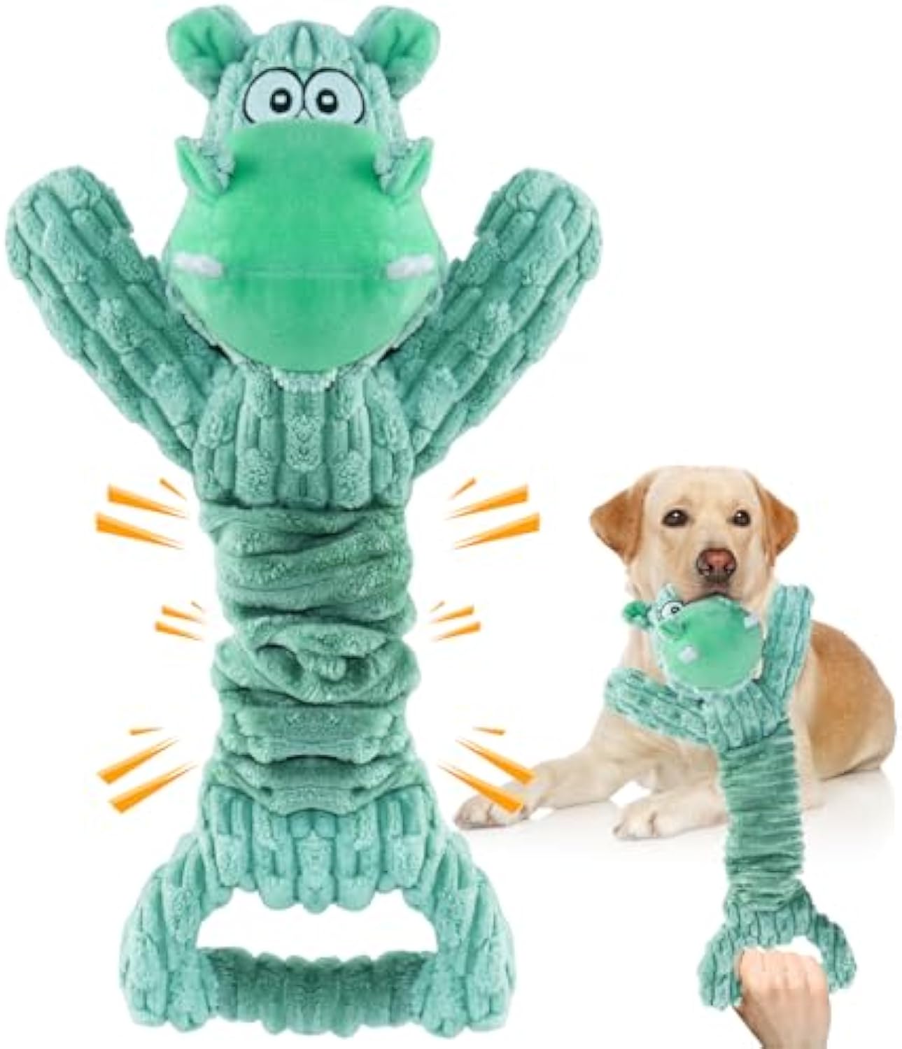 HKM-4480189 Large Plush Dog Toy with Squeaker and Crinkle Paper for Interactive Play, Ideal for Small to Large Dogs
