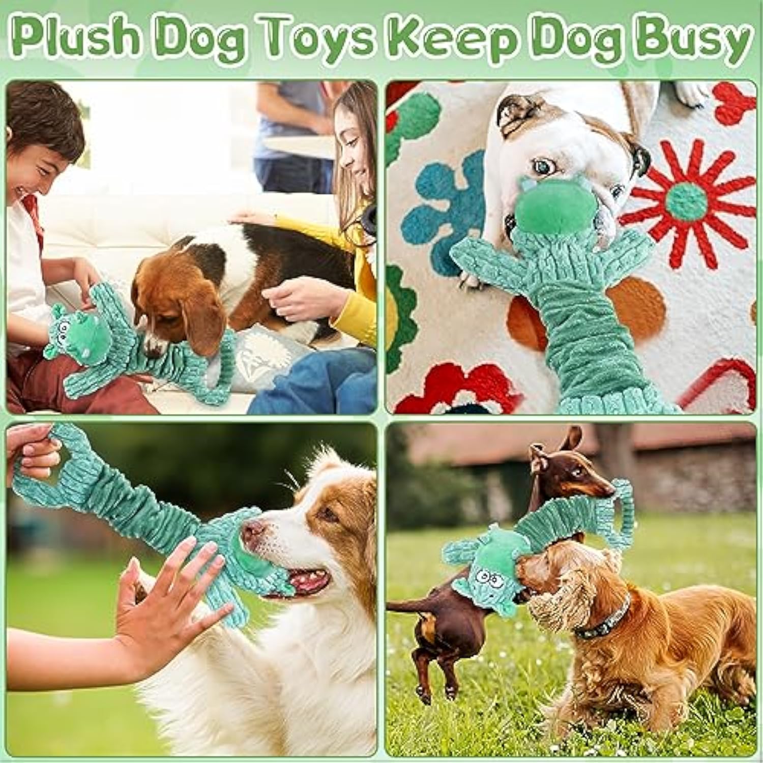 HKM-4480189 Large Plush Dog Toy with Squeaker and Crinkle Paper for Interactive Play, Ideal for Small to Large Dogs